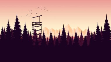 Dağ tasarımı için bir arkaplanın vektör çizimi