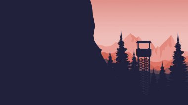 Vektör çizimi. doğada seyahat.