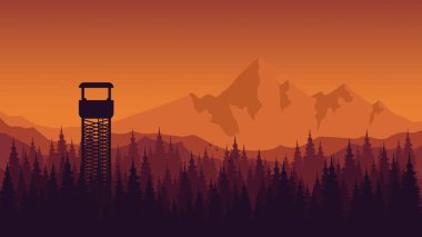 Bir manzaranın arka planının vektör çizimi