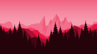 Soyut dağ manzarası. vektör illüstrasyonu