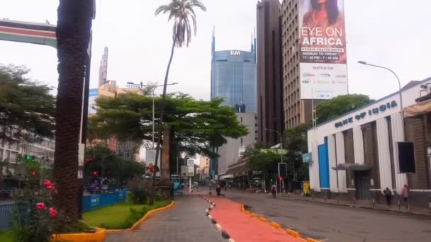 Nairobi Kenya Maart 2021 Street View Van Vestiging Van Bank — Stockvideo