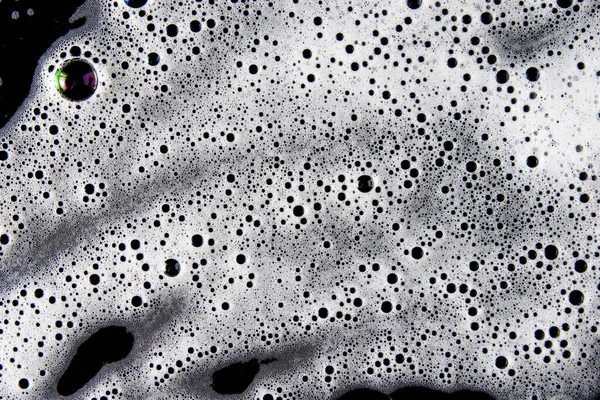 Fond Abstrait Texture Mousse Savonneuse Blanche Shampooing Mousse Avec Bulles — Photo