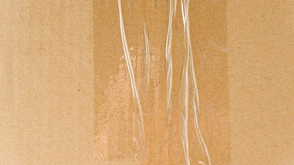 Dodací Box Detailní Nákupními Ikonami Páskou Krabice Papírové Textury Pozadí — Stock fotografie