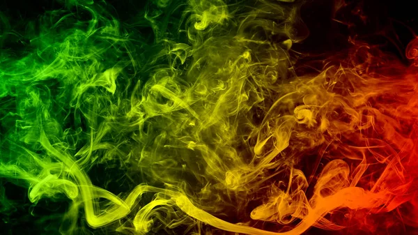 Αφηρημένα Φόντο Καπνού Καμπύλες Και Κύμα Reggae Χρώματα Πράσινο Κίτρινο — Φωτογραφία Αρχείου