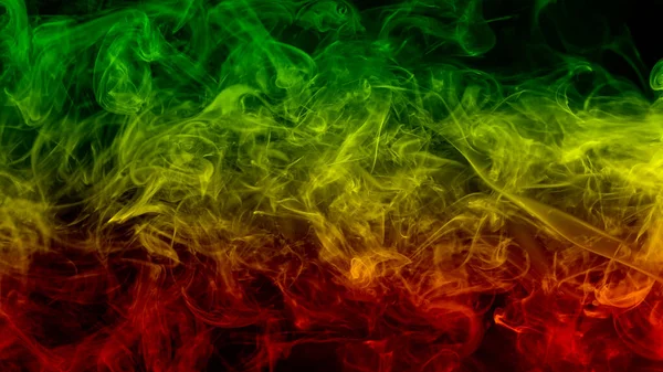 Arka Plan Duman Eğrileri Dalga Reggae Renkler Yeşil Sarı Kırmızı — Stok fotoğraf