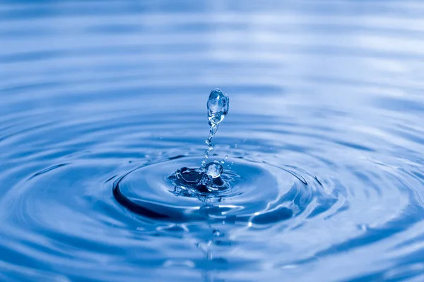 Blauw Drop Water Vloeibaar Blauw Water Drop Rimpel Achtergrond — Stockfoto