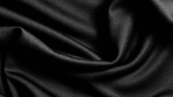 Zwarte Stof Doek Achtergrond Textuur — Stockfoto