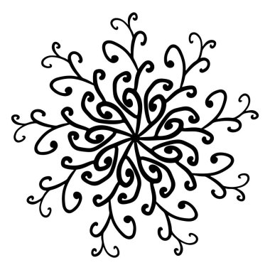 Çiçek karalama süsü Tek bir çiçek sayfası element dövmesi