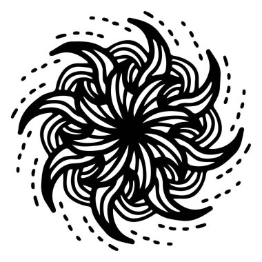 Çiçek karalama süsü Tek bir çiçek sayfası element dövmesi