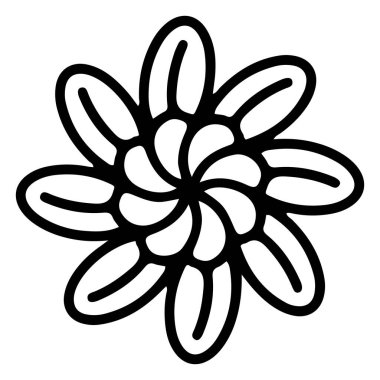 Çiçek karalama süsü Tek bir çiçek sayfası element dövmesi