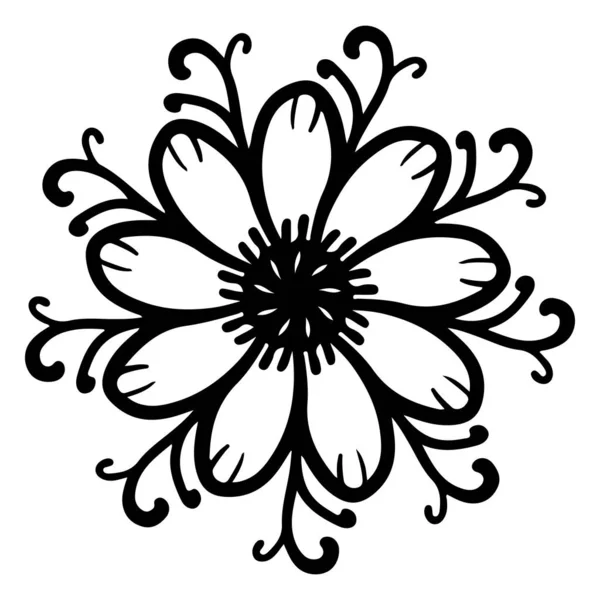 Цветочные Каракули Одну Татуировку Элемента Цветочной Страницы — стоковый вектор