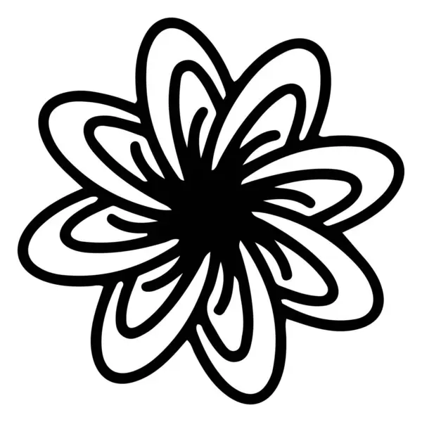 Цветочные Каракули Один Цветок Страницы Элемент Татто — стоковый вектор