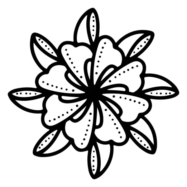 Цветочные Каракули Одну Татуировку Элемента Цветочной Страницы — стоковый вектор