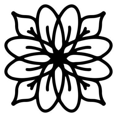 Çiçek karalama süsü Tek bir çiçek sayfası element dövmesi