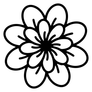 Çiçek karalama süsü Tek bir çiçek sayfası element dövmesi