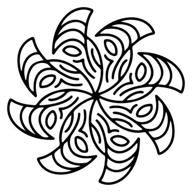 Çiçek karalama süsü Tek bir çiçek sayfası element dövmesi