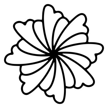 Çiçek karalama süsü Tek bir çiçek sayfası element dövmesi
