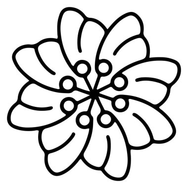 Çiçek karalama süsü Tek bir çiçek sayfası element dövmesi