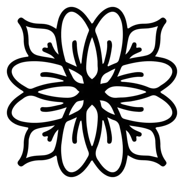 Ornamento Doodle Floral Uma Única Tatuagem Elemento Página Flor —  Vetores de Stock