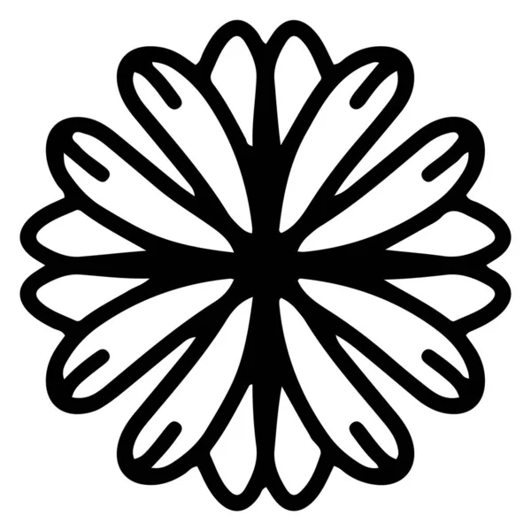 Ornement Doodle Floral Tatouage Élément Page Fleur Simple — Image vectorielle