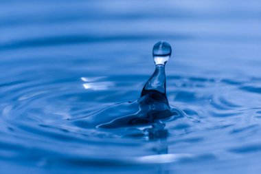 mavi damla su, sıvı mavi su damlası dalgalanma arkaplanı