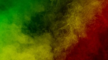 arka plan duman eğrileri ve dalga reggae renkler yeşil, sarı, kırmızı renkli bayrak reggae müzik