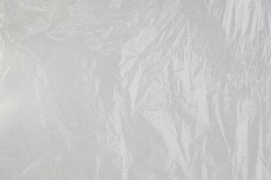 Buruşmuş beyaz plastik torba arka planı