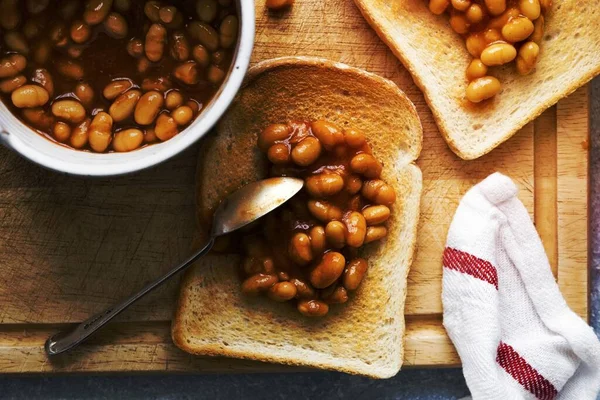 Baked beans on toast easy breakfast