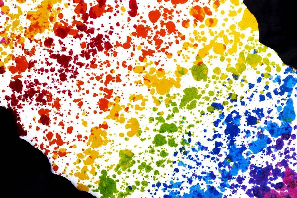 Rainbow Background Wax Melted Crayon Art — Stock fotografie