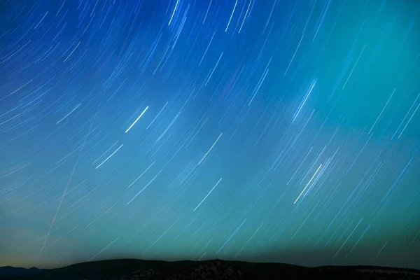 The stars and night sky in movement in Park City.
