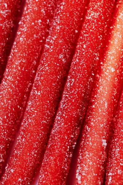 Red Chewy Candies Coated Sugar — Stockfoto
