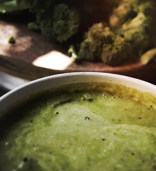 Broccoli Soup Food Photography Recipe Idea — Stock Photo, Image