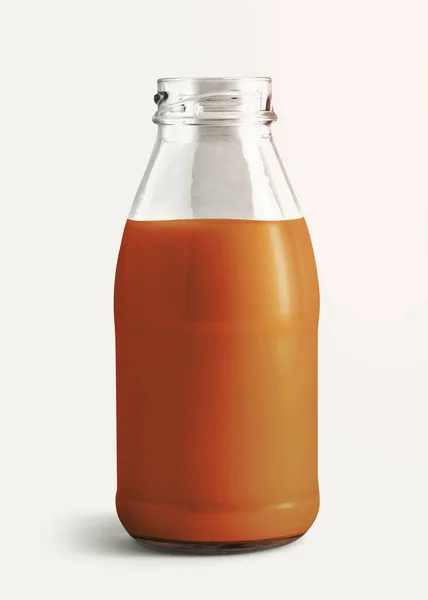 Frischmilchtee Einer Glasflaschen Attrappe — Stockfoto