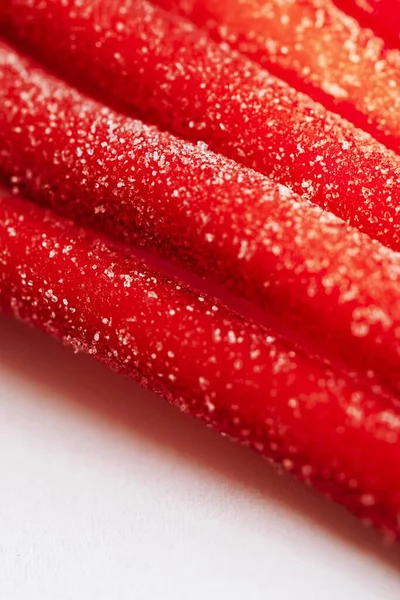 stock image Red chewy candies coated with sugar