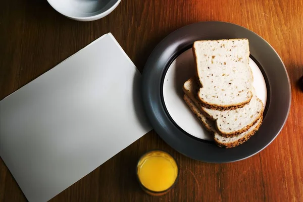 Reggeli Reggeli Étkezés Asztal — Stock Fotó