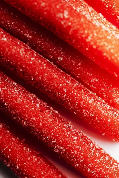 Červené Žvýkací Bonbóny Obalené Cukrem — Stock fotografie