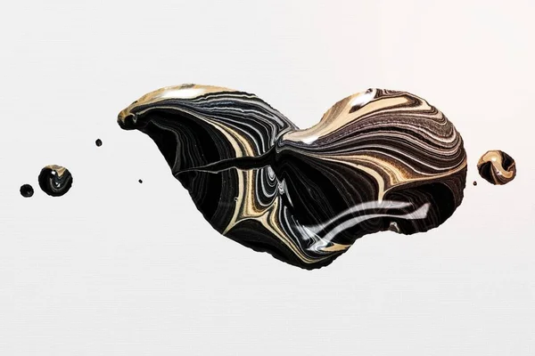 Black Marble Swirl Aesthetic Acrylic Paint Handmade Element Experimental Art — Stock Photo, Image