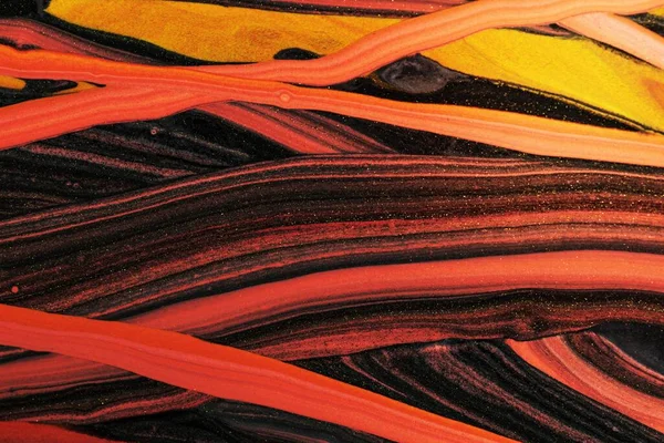 Streszczenie Płynny Marmur Pomarańczowy Tło Diy Eksperymentalny Sztuka — Zdjęcie stockowe