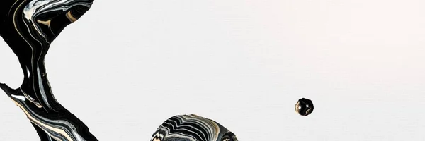 Zwarte Acryl Marmeren Achtergrond Gebroken Wit Design — Stockfoto