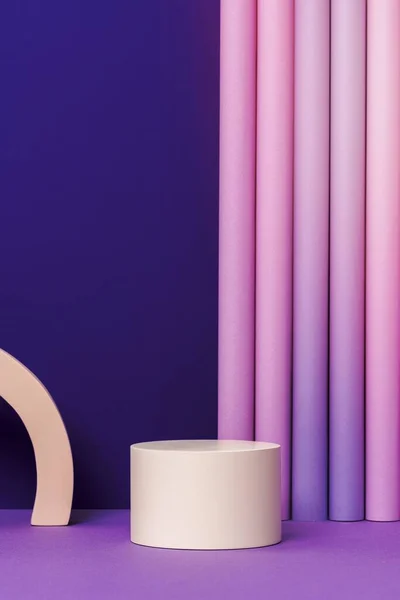 Естетичний Фон Продукту Підставка Фіолетовому Кольорі — стокове фото