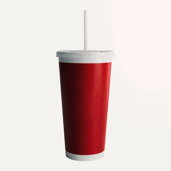 Чашка Красной Газировки Освежающий Напиток — стоковое фото