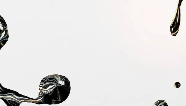 Zwarte Acryl Marmeren Achtergrond Gebroken Wit Design — Stockfoto