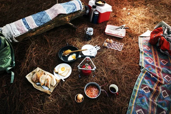 Senderismo Camping Food Outdoorsconcept — Foto de Stock