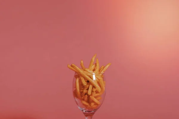 Egy Pohár Francia Krumplit — Stock Fotó