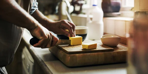 stock image Man Mixing Butter Pastry Bakery Concept