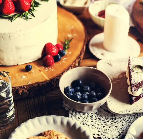 Cakes Läcker Efterrätt Bageri Event Party Mottagning — Stockfoto