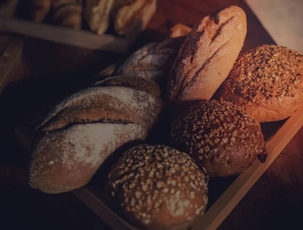 Bakehouse Ποικιλία Από Νόστιμο Ψωμί — Φωτογραφία Αρχείου