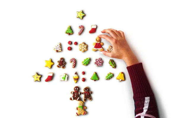 Árvore Natal Biscoitos — Fotografia de Stock