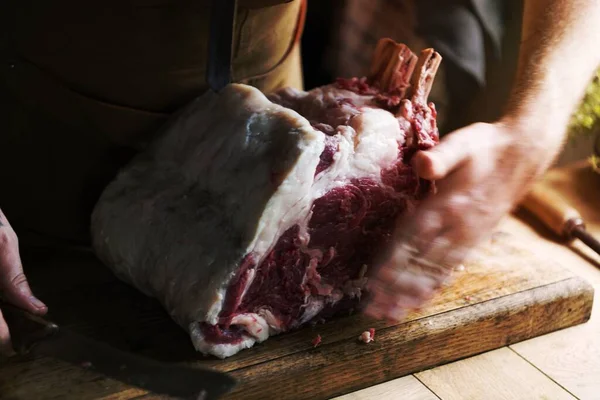 Carne Fresca Comida Fotografía Receta Idea — Foto de Stock