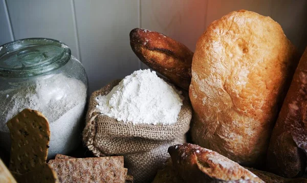 Zelfgebakken Brood Eten Fotografie Recept Idee — Stockfoto